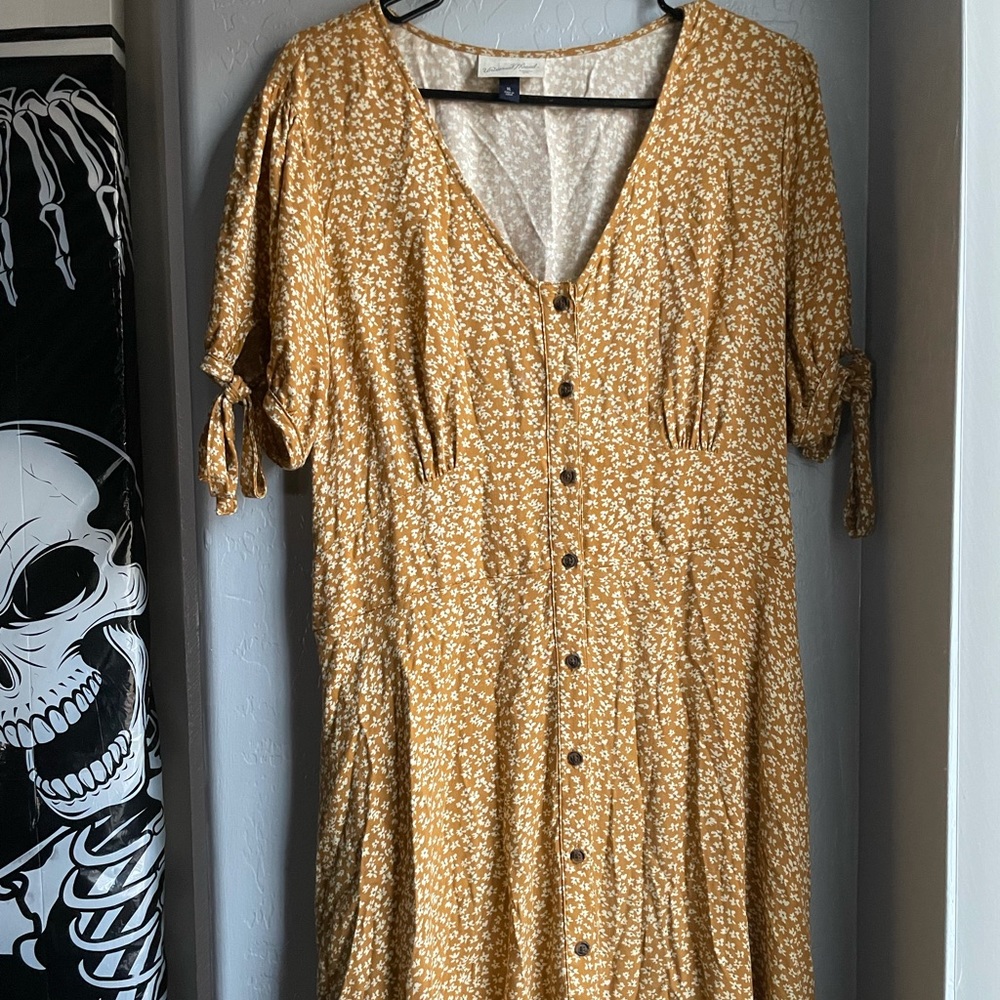 Yellow Flower Print Dress